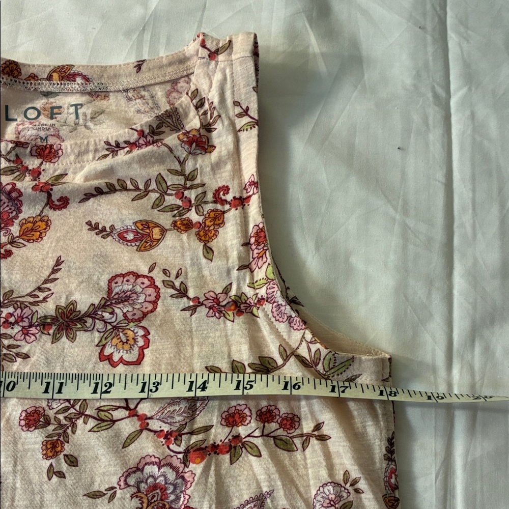 LOFT Floral Tank Top - Cream and Pink - Picture 4 of 6